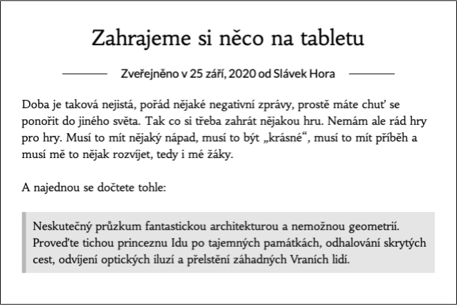 Zahrajeme si něco na tabletu