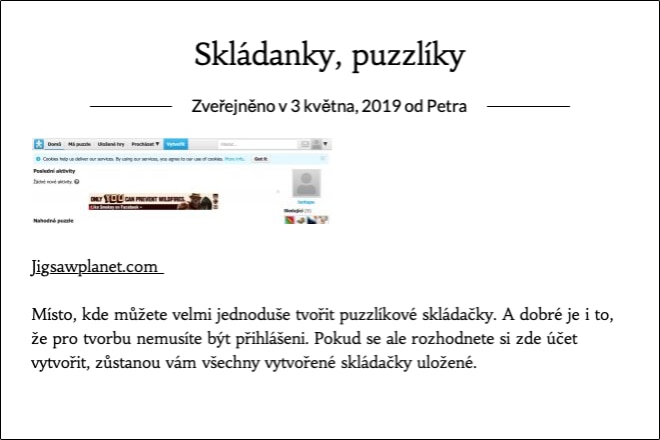 Skládanky, puzzle