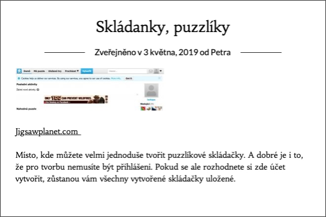 Skládanky, puzzle